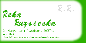 reka ruzsicska business card